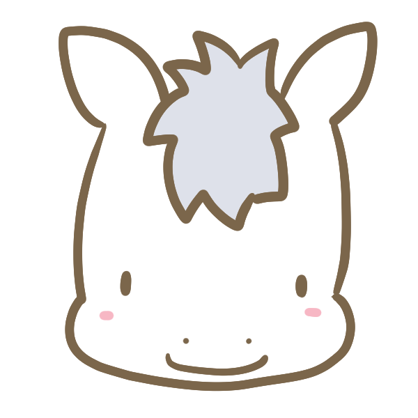 白馬の顔のイラスト かわいいフリー素材が無料のイラストレイン