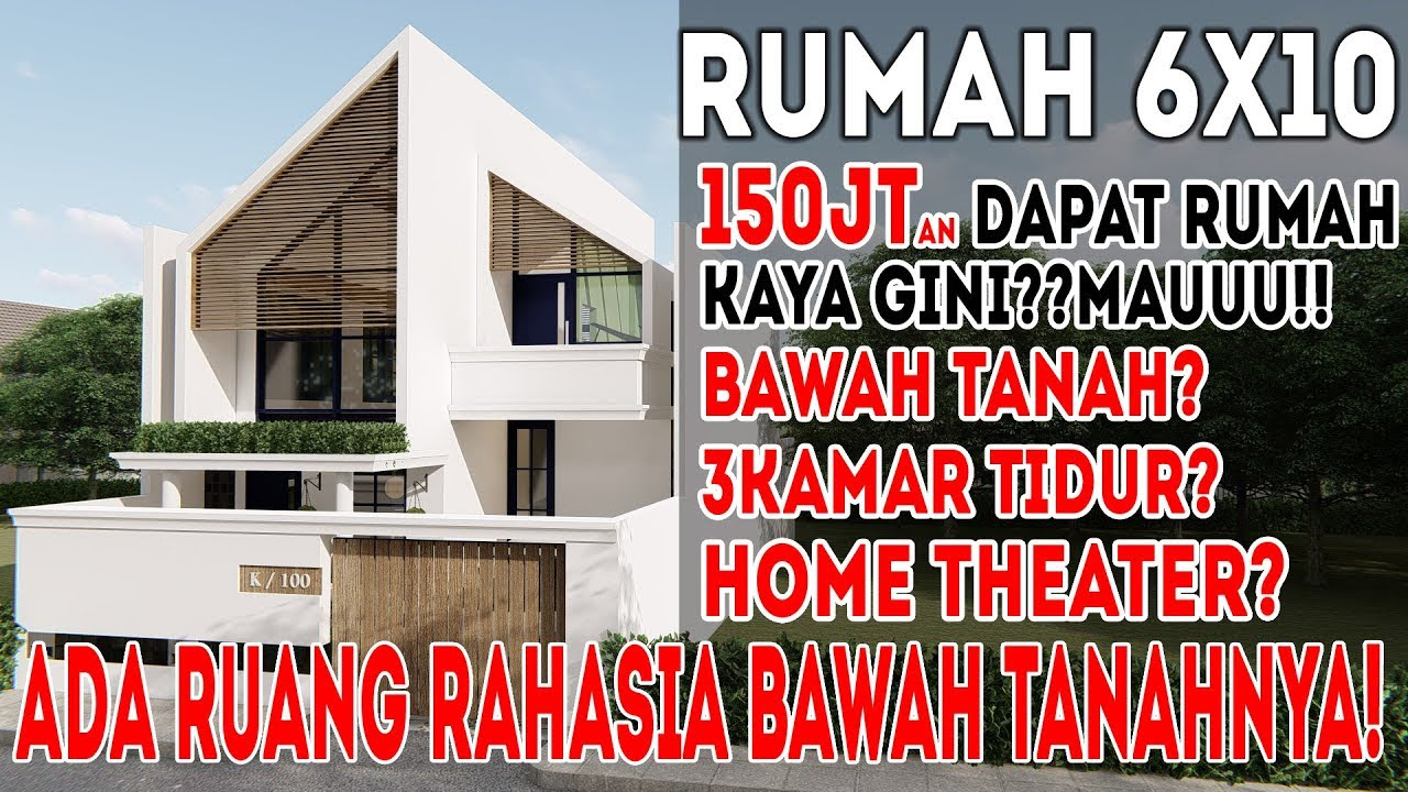 Desain Rumah 6x10 3 Kamar Tidur Dengan Kolam Renang