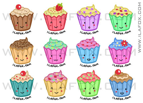 Ilustração cupcakes by ila fox