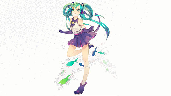 初音ミク 猫耳のかわいいイラスト壁紙画像 ボカロ画像