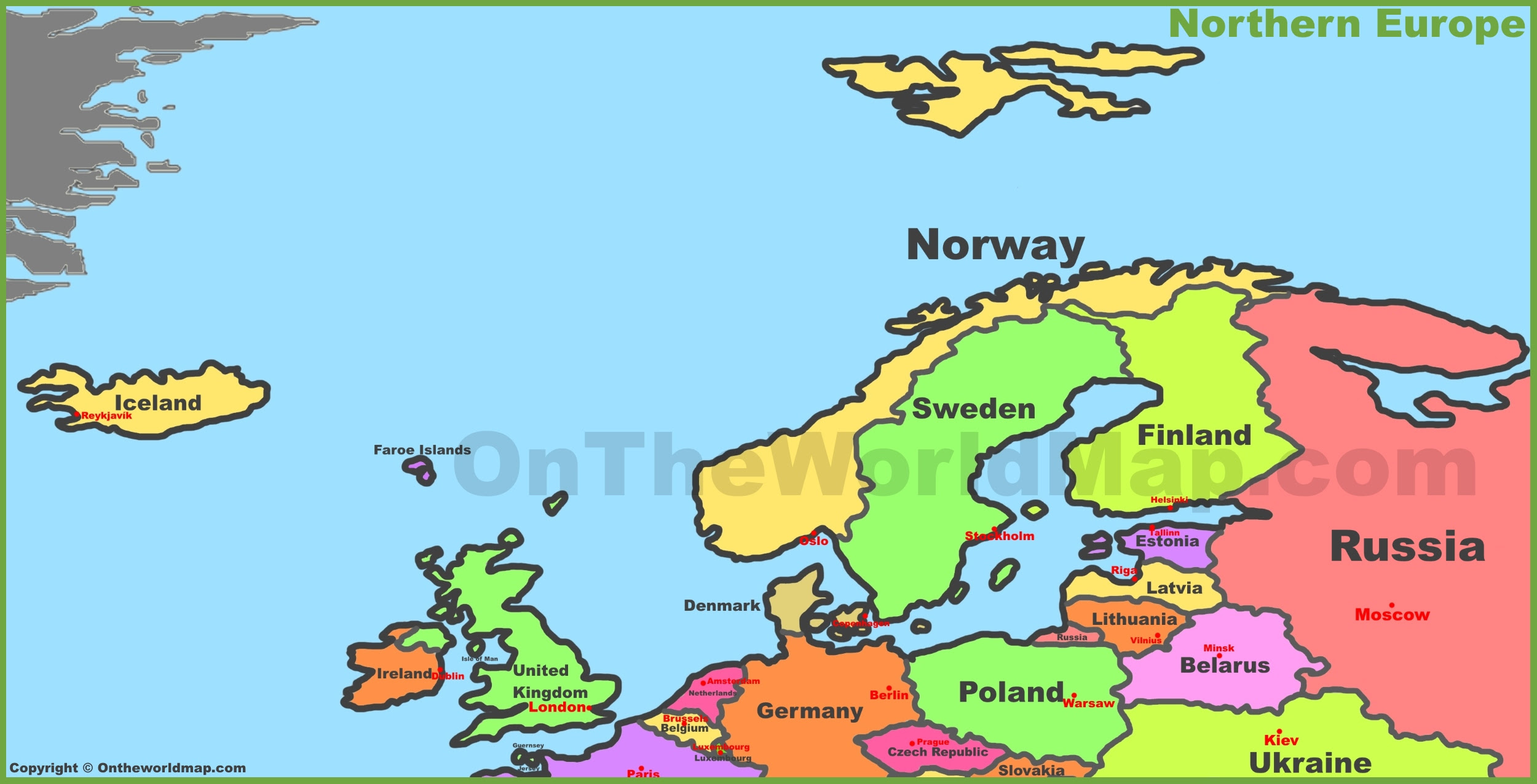 Map Of North Europe Map of Northern Europe