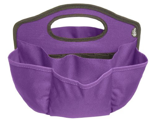 FindIt Supply Caddy, 8.75 x 12 Inches, Canvas, 6 Pockets, 6 Compartments, 10 Storage Loops, Purple (FT07203)