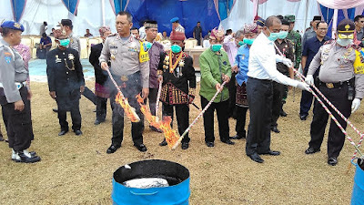 Pemusnahan barang buti narkoba di Polres Lampung Selatan