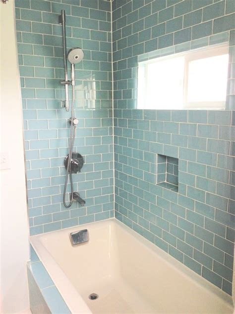 Dream of cozy showers with your partner with these beautiful double shower designs. 35 seafoam green bathroom tile ideas and pictures | Glass