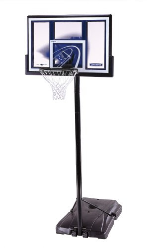 Lifetime 1479 Courtside Height-Adjustable Portable Basketball System with 48-Inch Shatter Guard Fusion Backboard