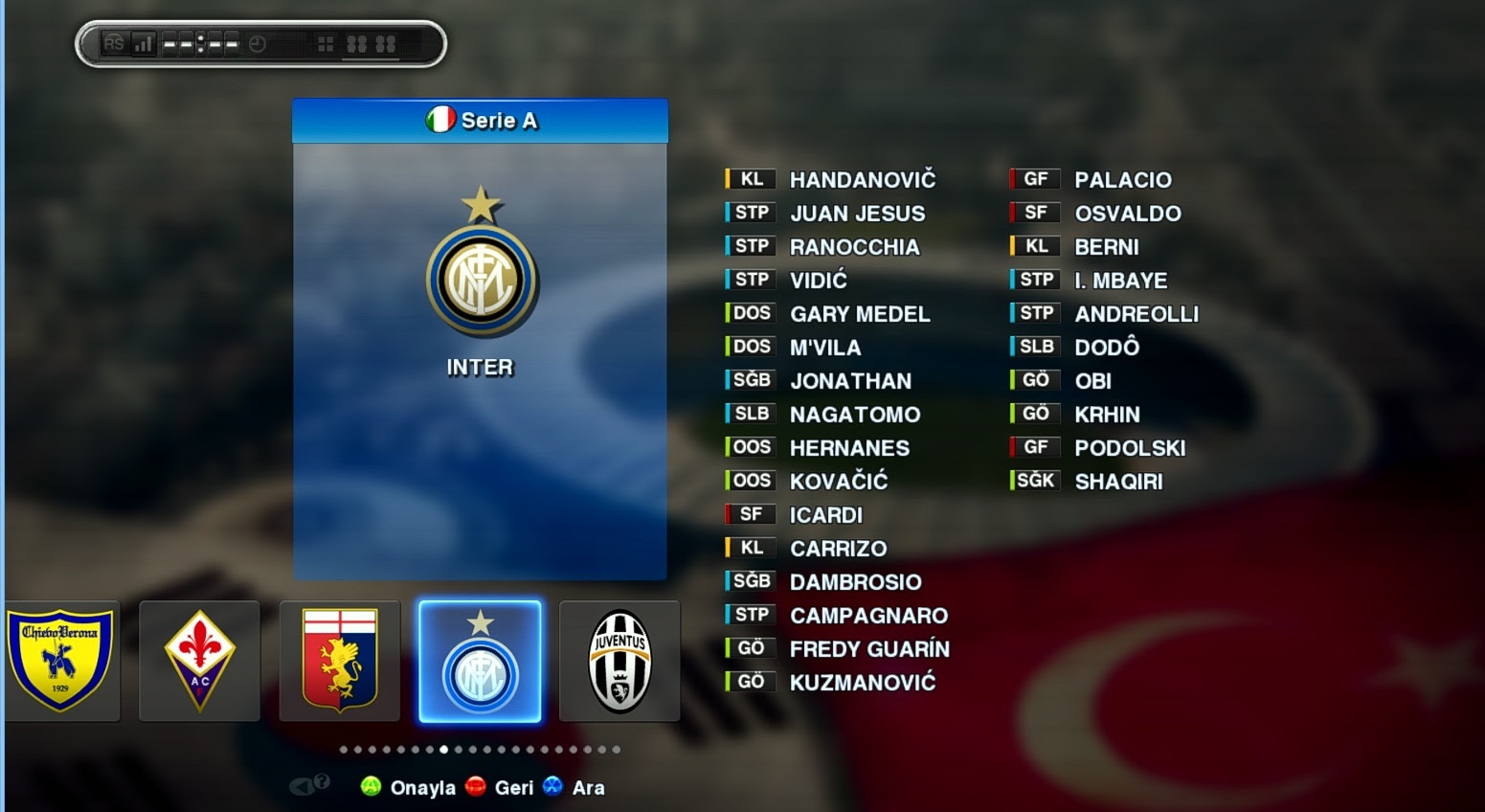 New transfers & option file update until 13.01.2015 