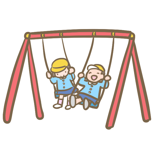 ブランコと園児のイラスト かわいいフリー素材が無料のイラストレイン