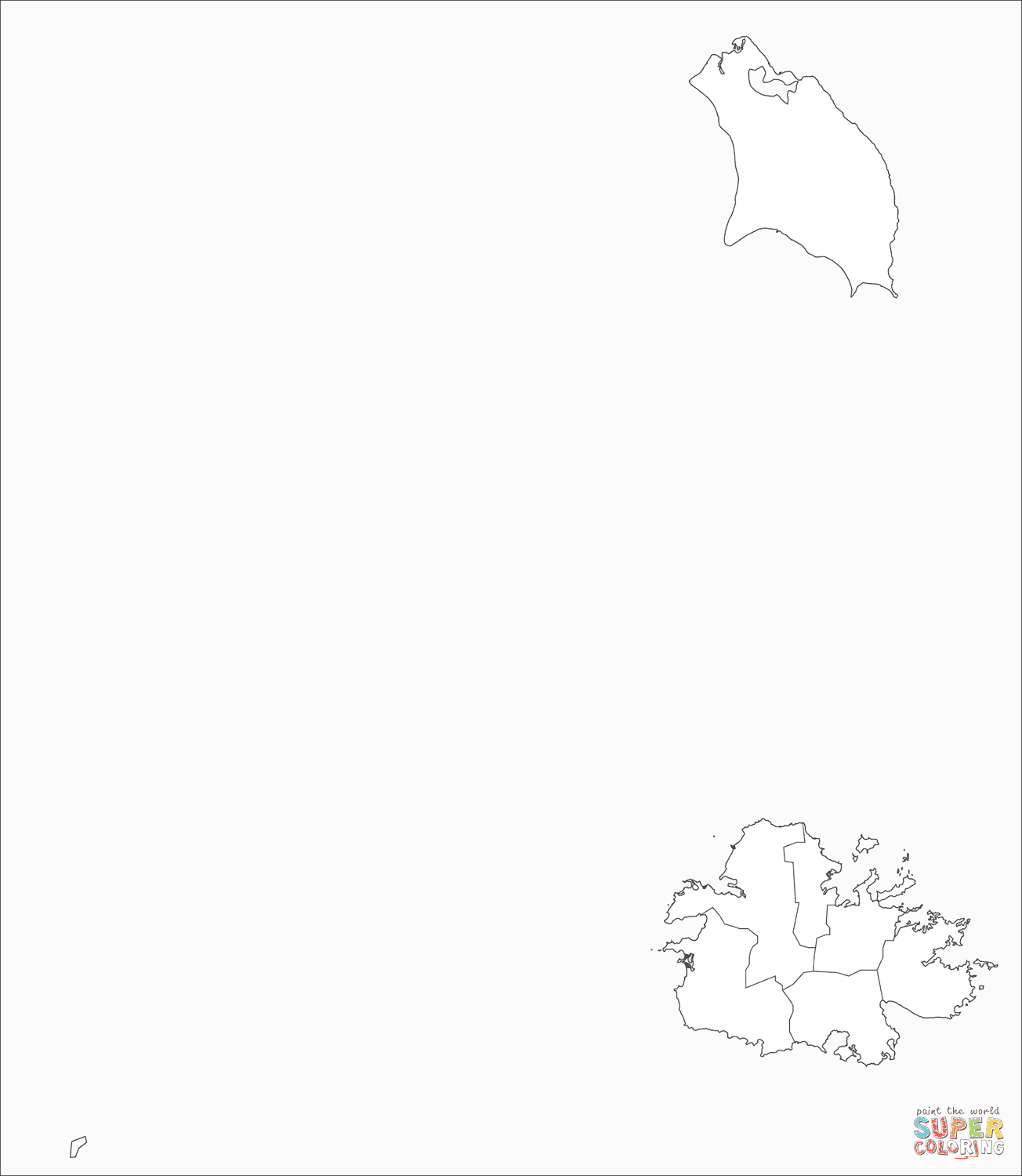 Antigua and Barbuda Map coloring page | Free Printable Coloring Pages