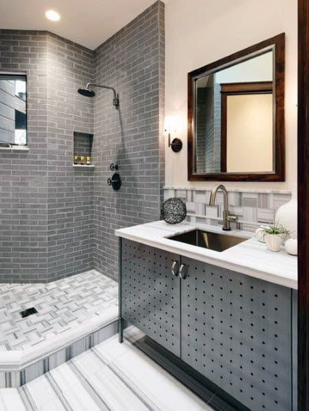 Top 60 Best Grey Bathroom Tile Ideas - Neutral Interior ...