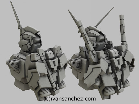 mobile suit gundam Unicorn Destroy mode 3d mesh cg sandrum