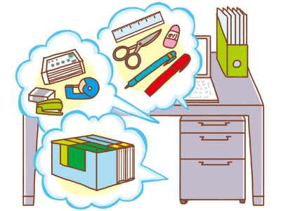 All About Webマネー連載3 整理術で収入アップ 会社のデスク周りの5分片付け コラムイラスト 実用イラスト ビジネスイラスト 本山浩子の イラストファイル News