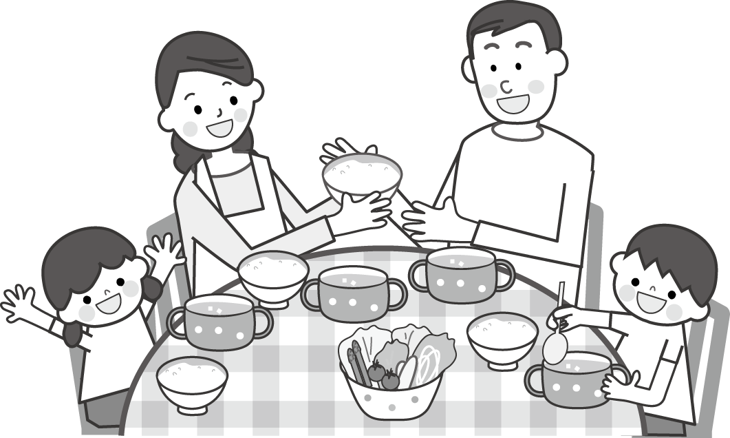 家族 食事のイラスト 無料イラスト フリー素材