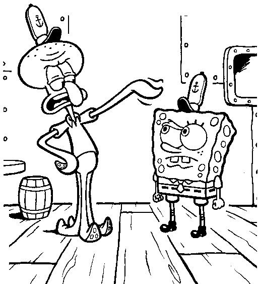 Free Nickelodeon coloring pages of characters like Spongebob Squarepants for kids to print.