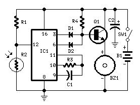 Fridge alarm circuit diagram