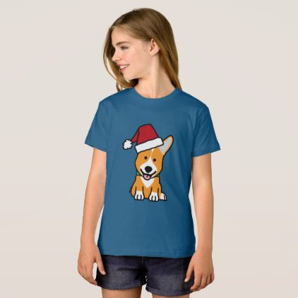 Corgi dog puppy Pembroke Welsh Christmas Santa hat T-Shirt
