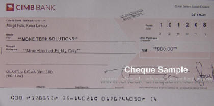 Cheque Sample - Malaysia Cheque Writer Software (PERISIAN 
