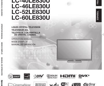 Download AudioBook sharp lc40le830u manual Audio CD PDF