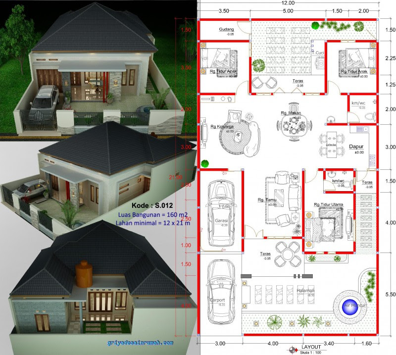 Desain Rumah Type 160 Mewah 1 Lantai  Jasa Desain Rumah