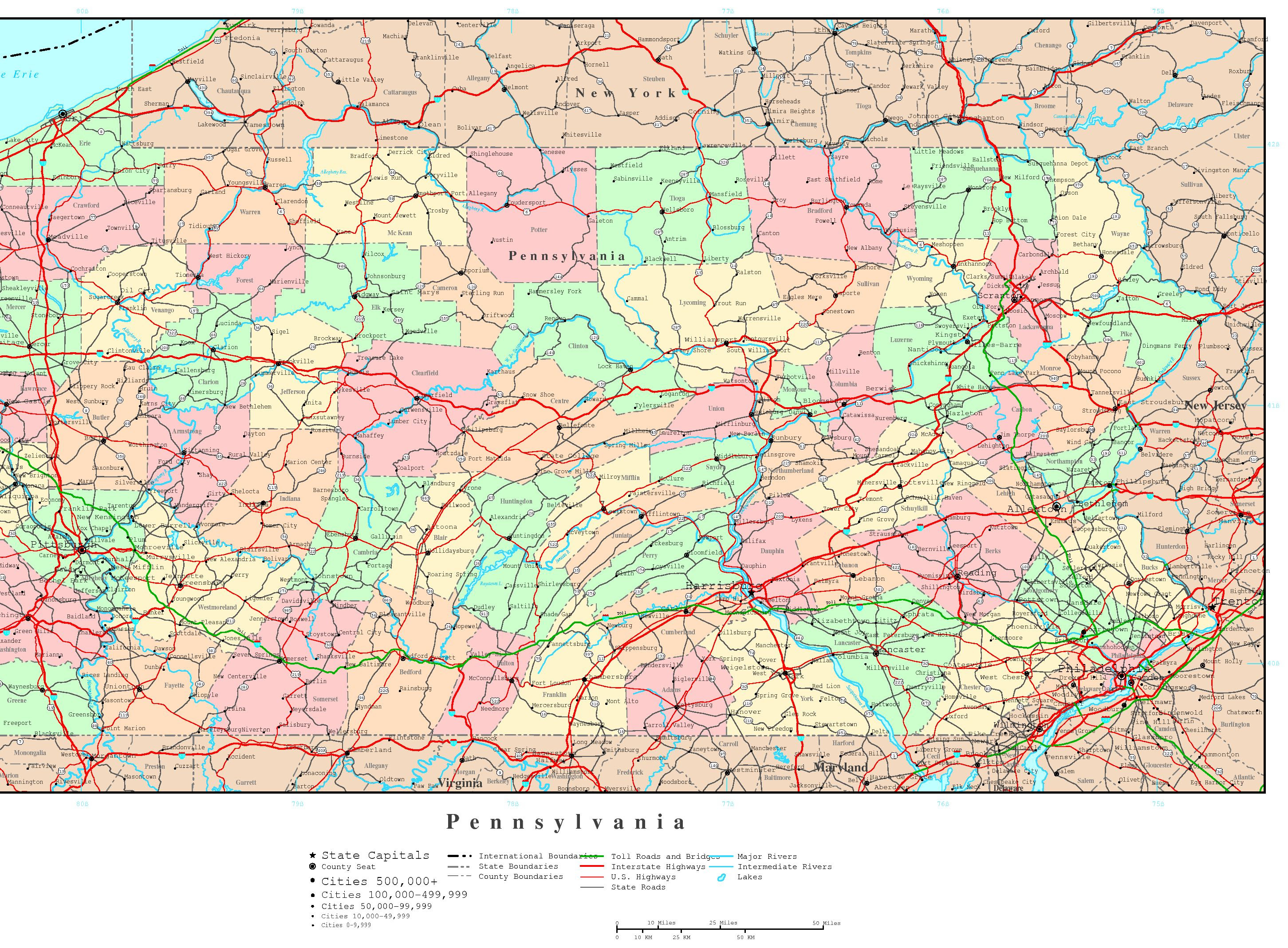 Pennsylvania Political Map