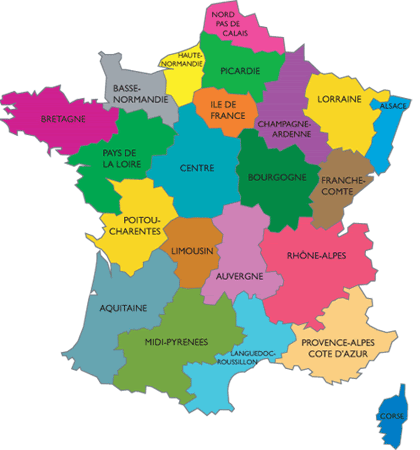 france regions map