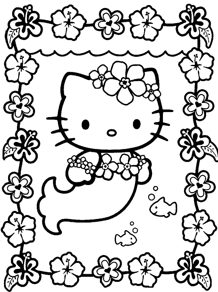 Download Hello Kitty Mermaid Coloring Pages - Coloring Home