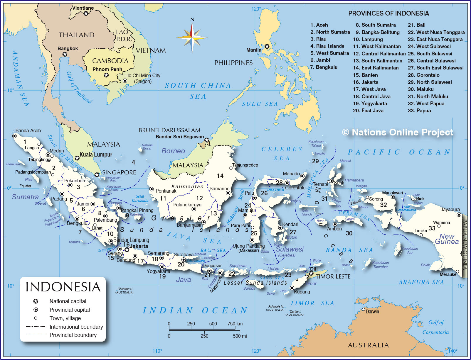 Administrative Map of Indonesia Nations Online Project Administrative Map of Indonesia Nations Online Project