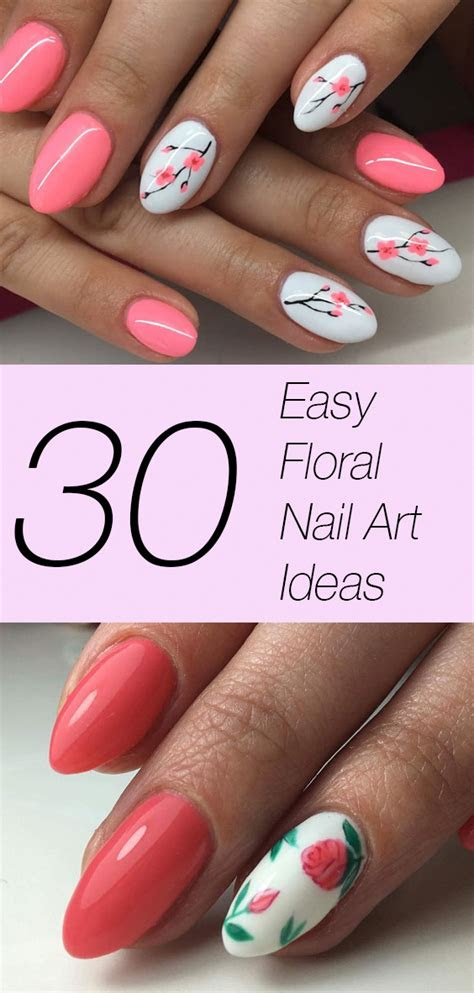 spring  coming  easy floral nail art ideas