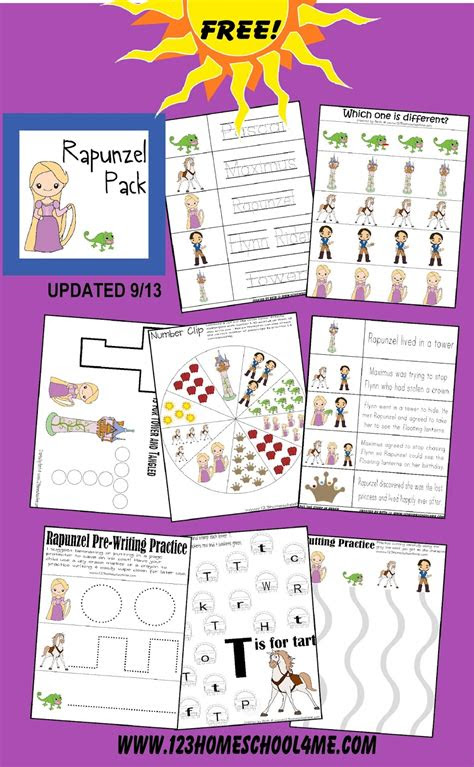  free rapunzel worksheets for kids