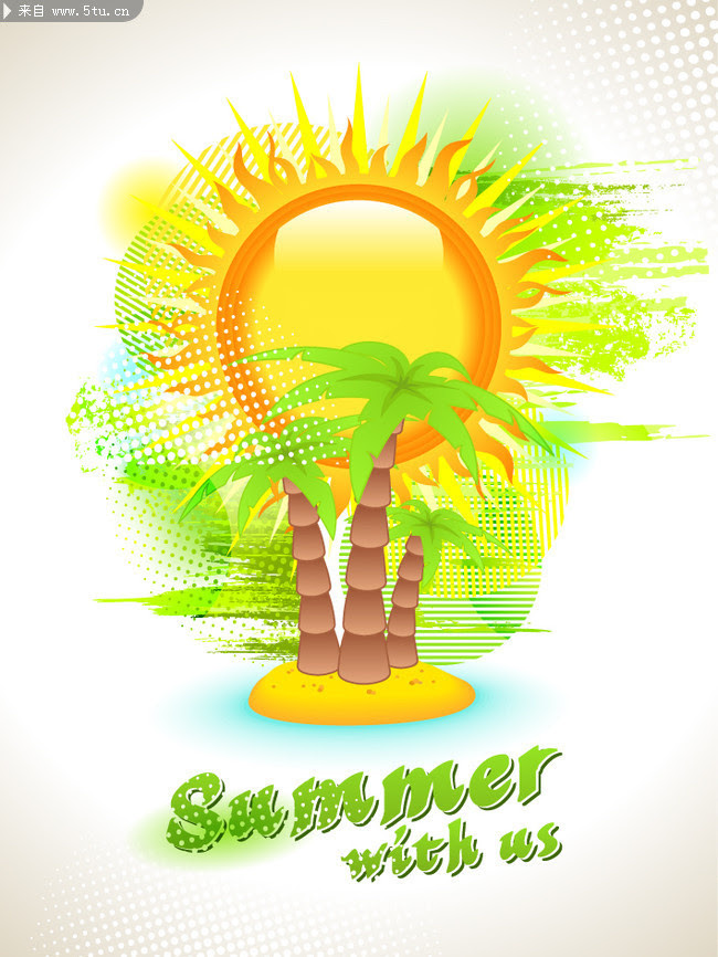 创意夏日素材太阳图案 背景素材 百图汇素材网