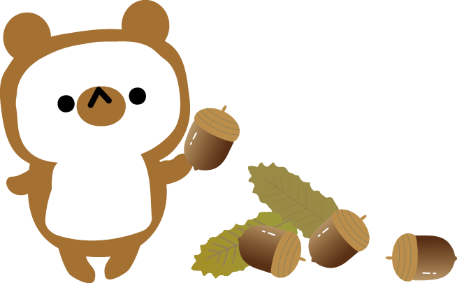 秋のたぬきのイラスト 無料イラスト
