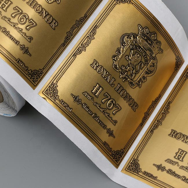 Self-adhesive Metal Aluminum Wine Bottle Label Stickers