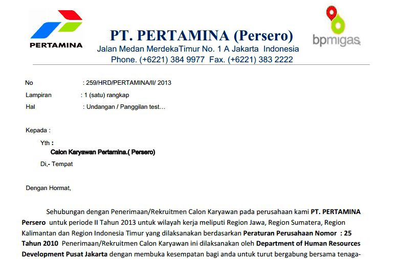 Contoh Surat Konfirmasi Undangan Interview - Contoh Isi 
