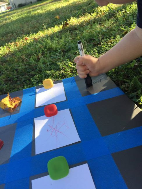 Make a beautiful Fall leaf toddler color chart to teach color recognition.