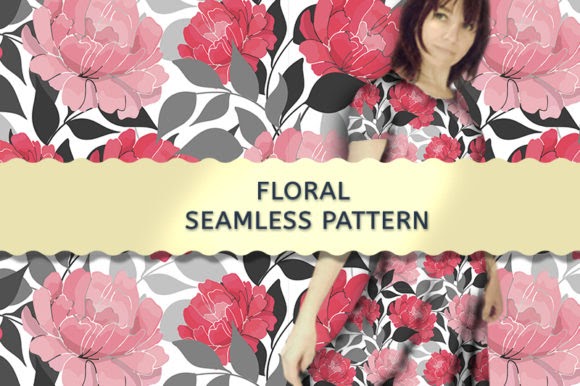 SVG for Cricut Vector Seamless Pattern with Peonies. Pattern by kazakova_o cut files for your personal DIY projects