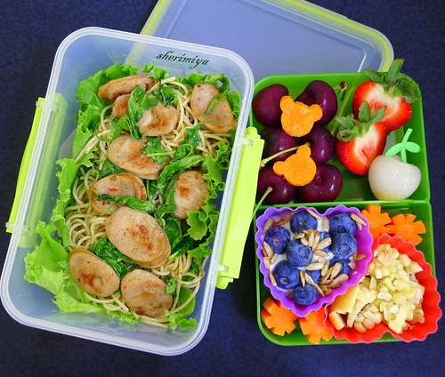 Sausage Arugula Pasta Bento by sherimiya ♥