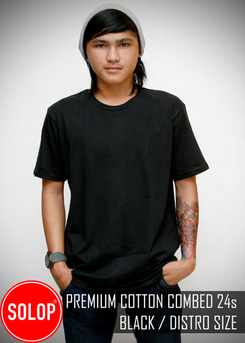 SOLOP Kaos  Polos  Distro  Bahan Katun  Combed 24s dan 40s 