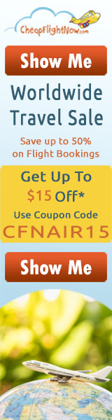 Get Flat $15 off on worldwide flights this season. Use the Coupon Code CFNAIR15. Book Now!