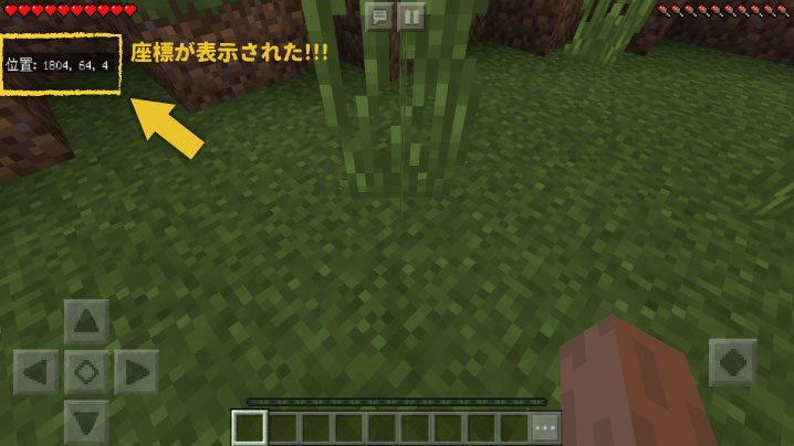 マイクラpeで 座標 をカンタンに見る方法とその設定 マイクラモール