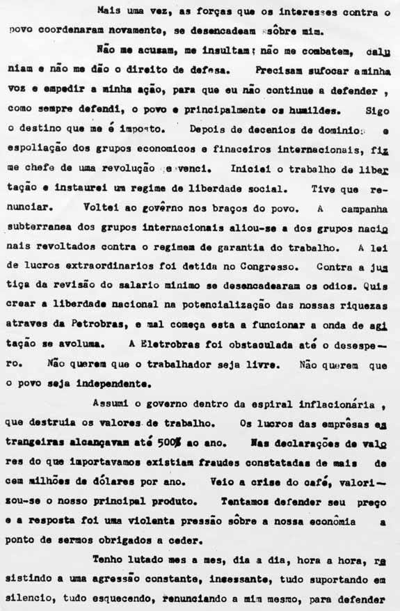 Carta Testamento - Getúlio Vargas