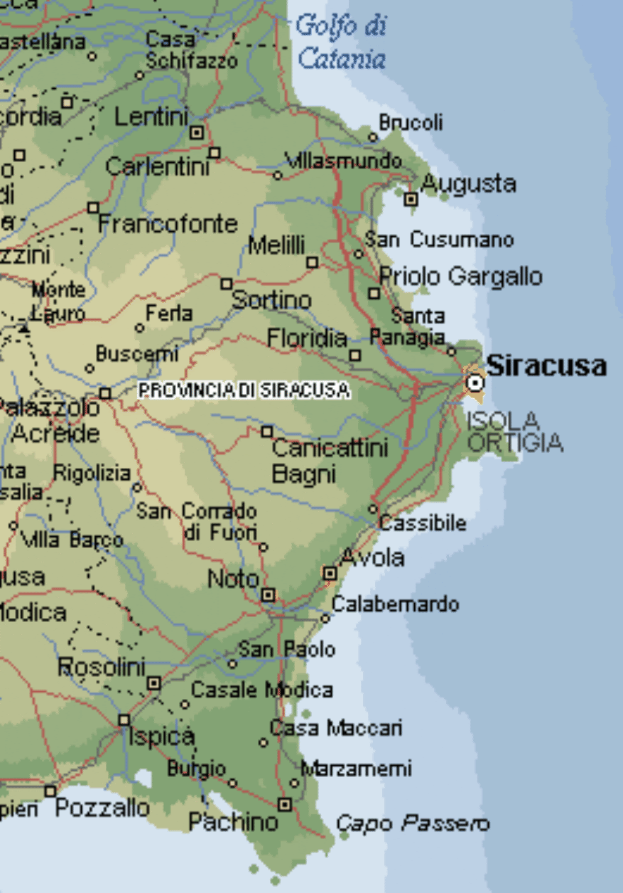 Cartina Provincia Siracusa