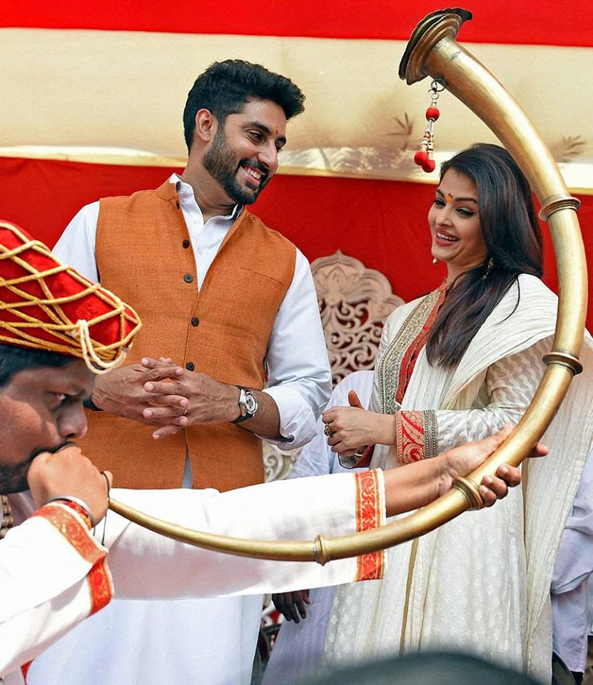 Abhishek and Aishwarya Rai during a Gudi Padwa celebrations photos