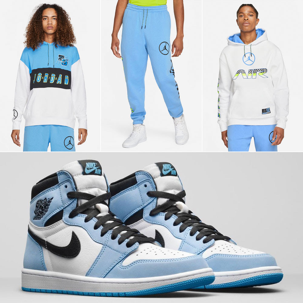 Air Jordan 1 High University Blue Shirts Hats Clothing Match