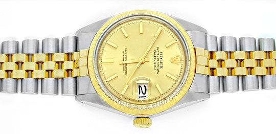 Originalfoto ROLEX DATEJUST HERREN CHRONOMETER STAHLGOLD TOPUHR NEUW