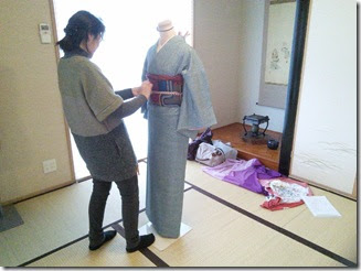 袋帯の角出しを練習中