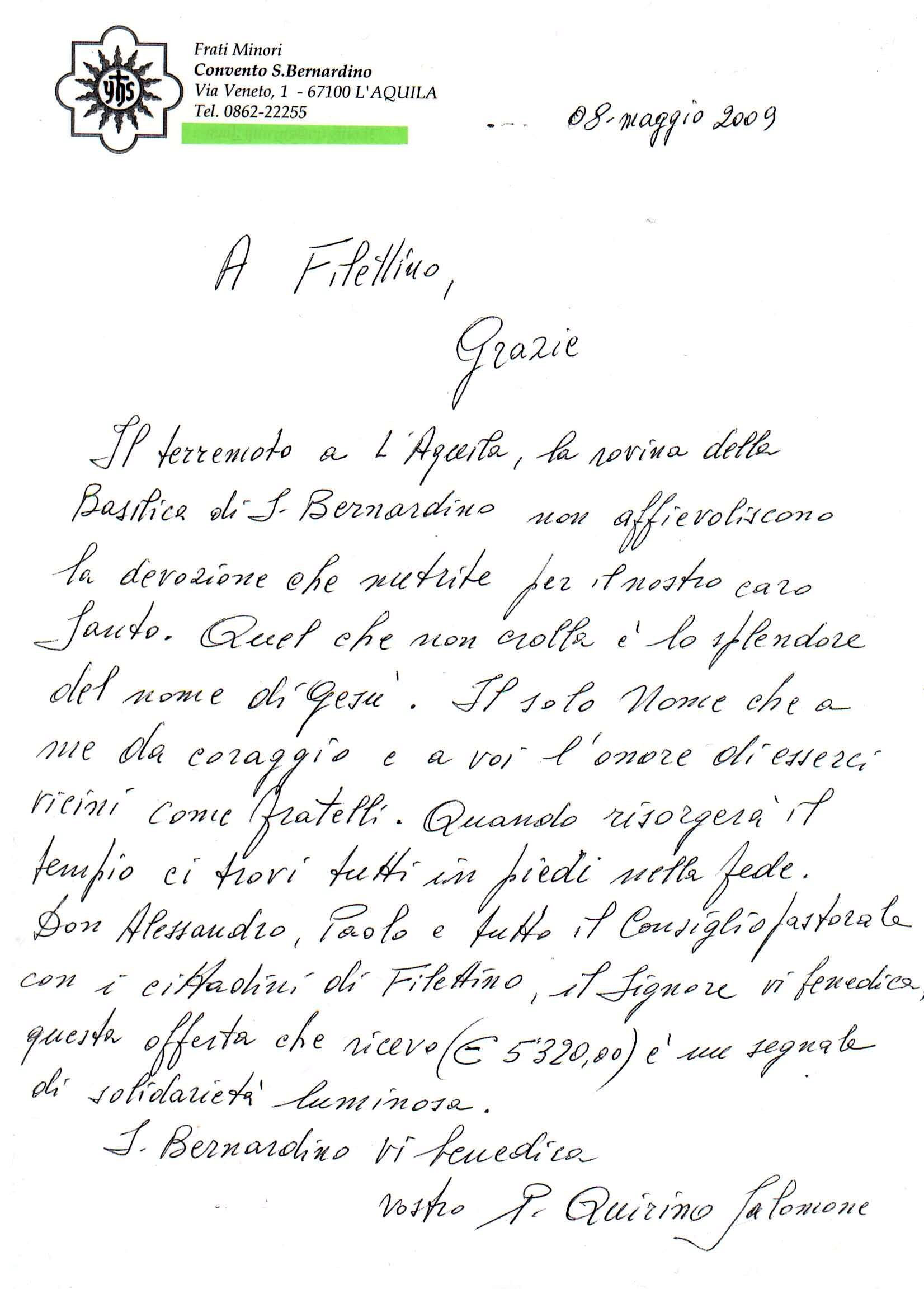 08.05.2009 - A FILETTINO... GRAZIE!! | Filettino.org