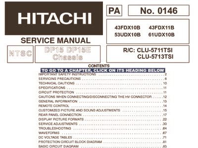 Pdf Download hitachi 43fdx10b 53udx10b 61udx10b tv service manual Open Library PDF