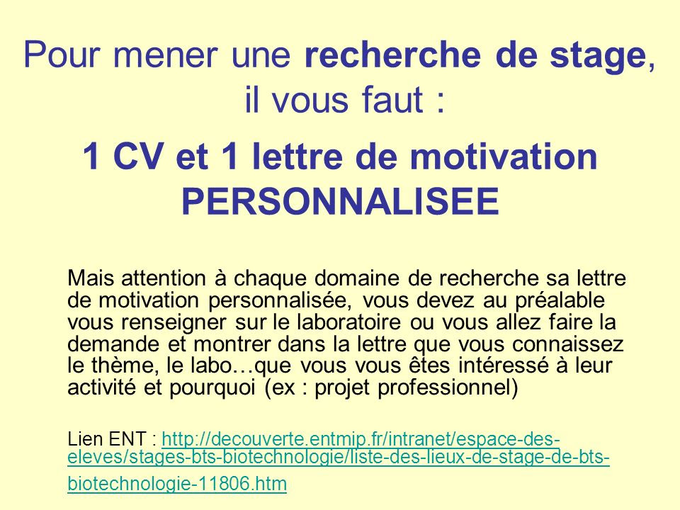 Lettre de motivation stage biotechnologie - laboite-cv.fr