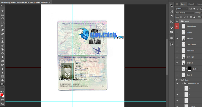 UK passport psd template full edited 