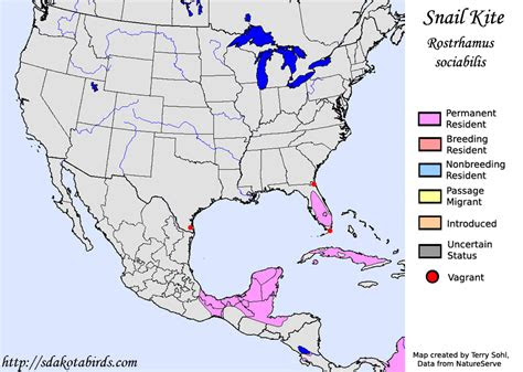 snail kite species range map