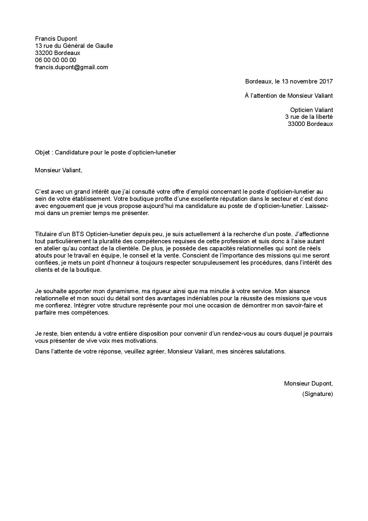 exemple lettre de motivation candidature spontanée en anglais   64